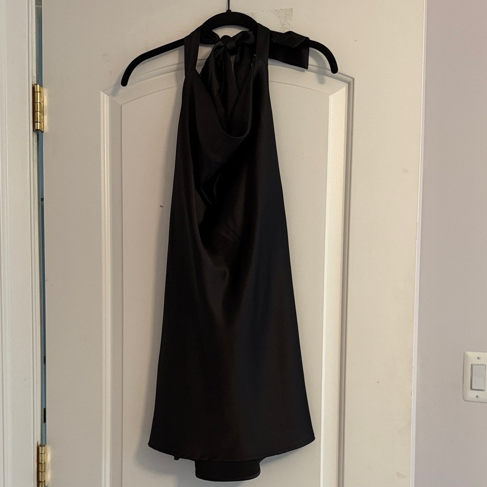 Black silk Halter Dress